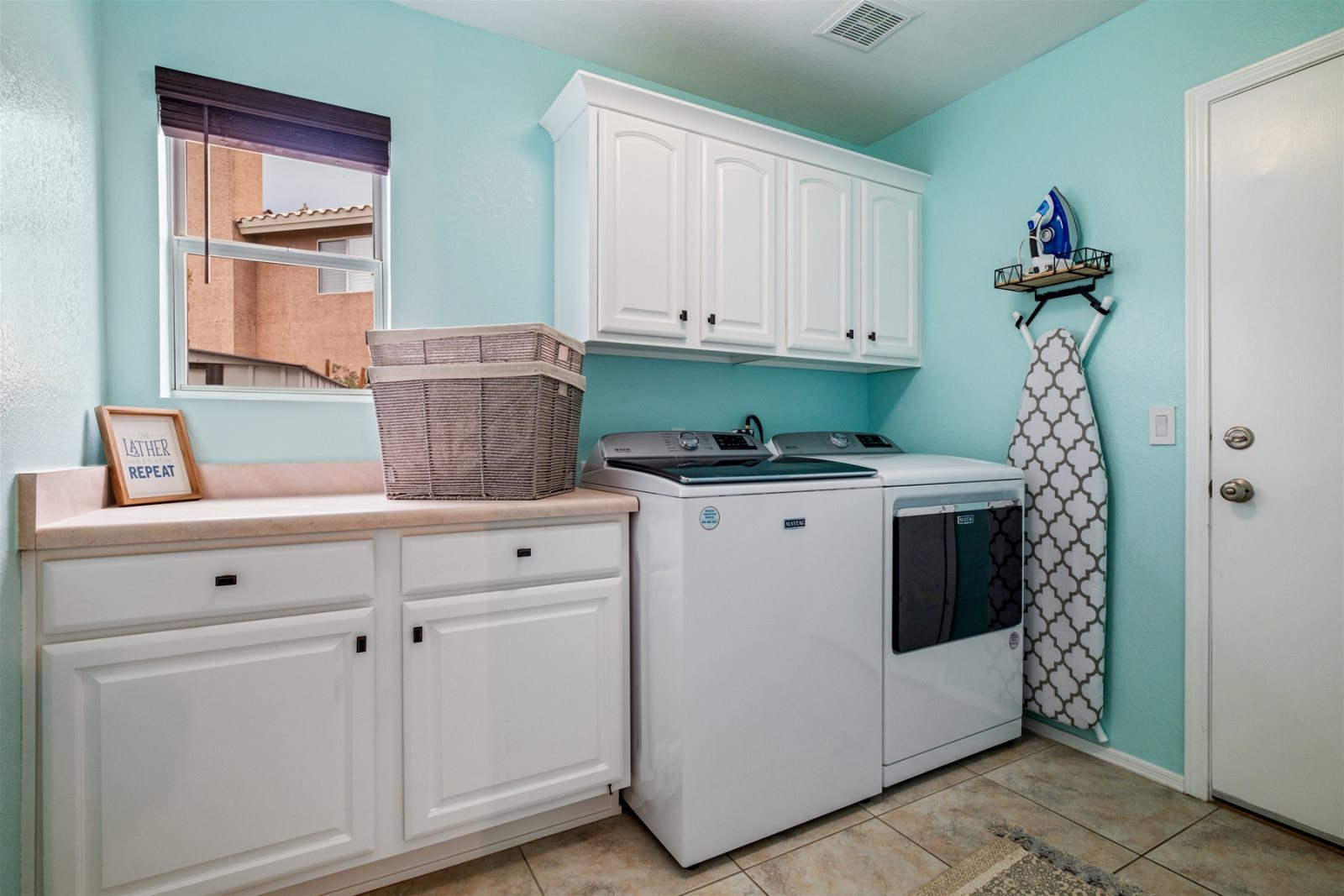 This laundry room is fully stocked and ready for use