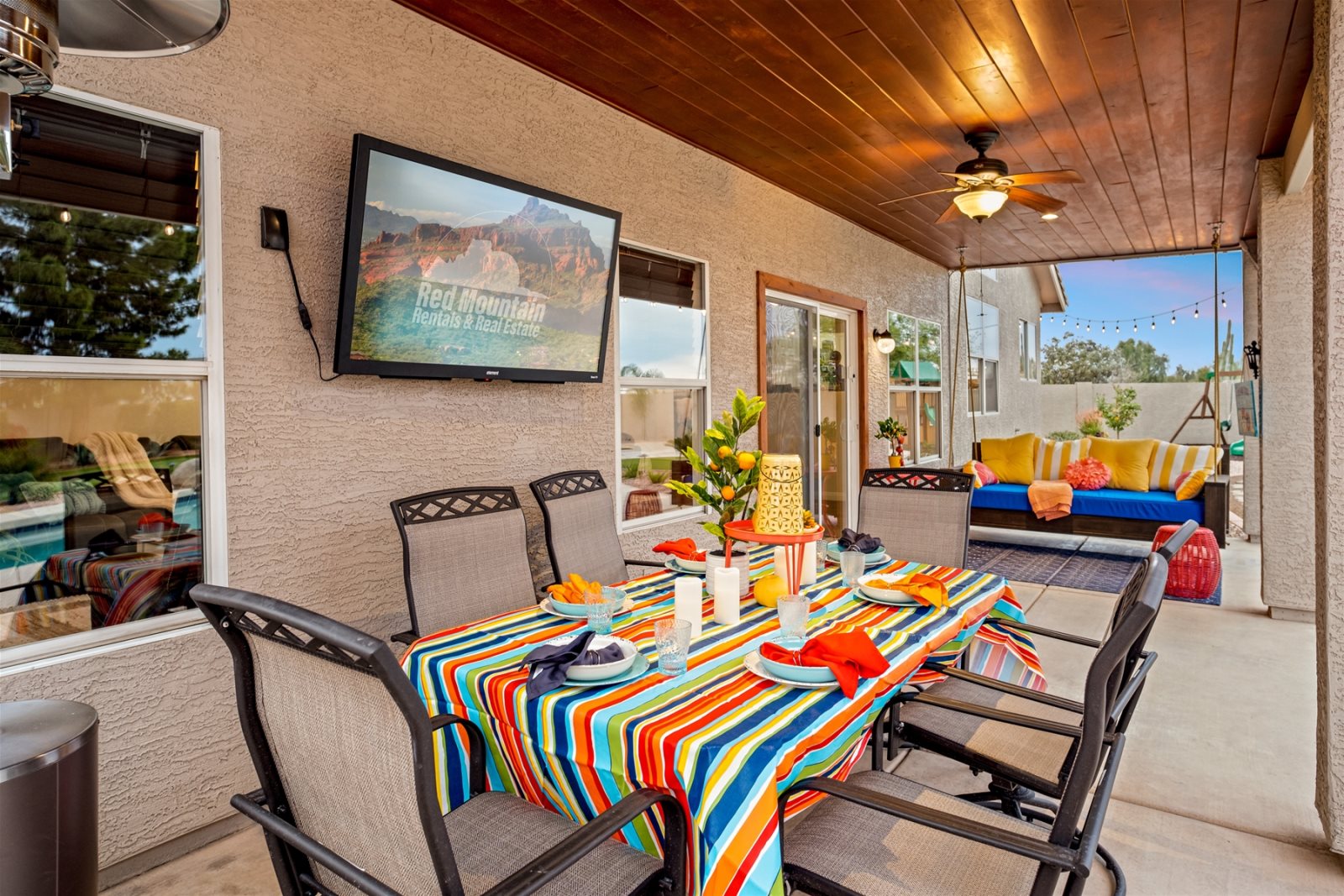 No need to miss the game, you can view it on this outdoor TV from inside the pool.